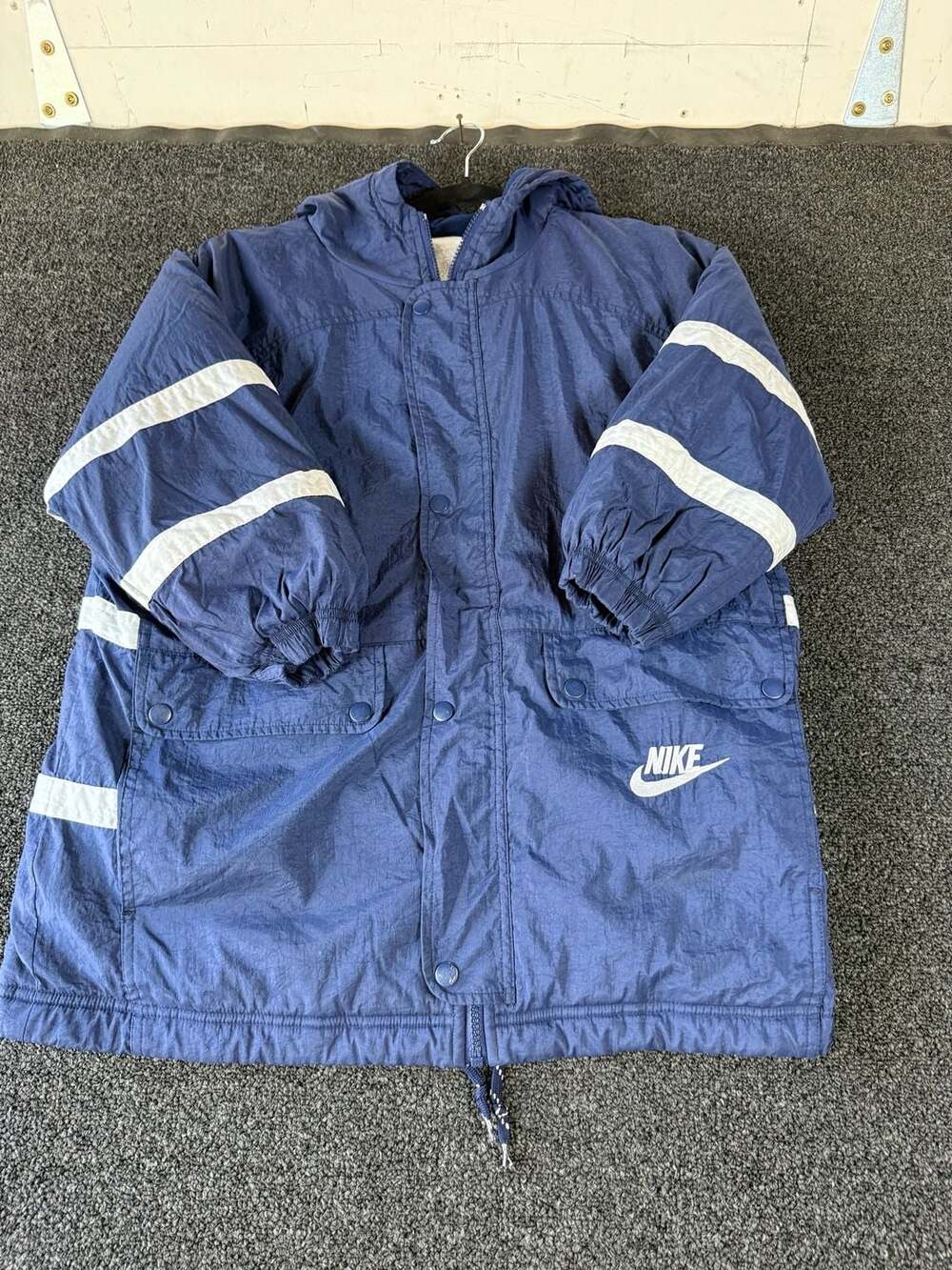 Vintage 90s Nike Big Swoosh Insulated Parka Hooded Jacket